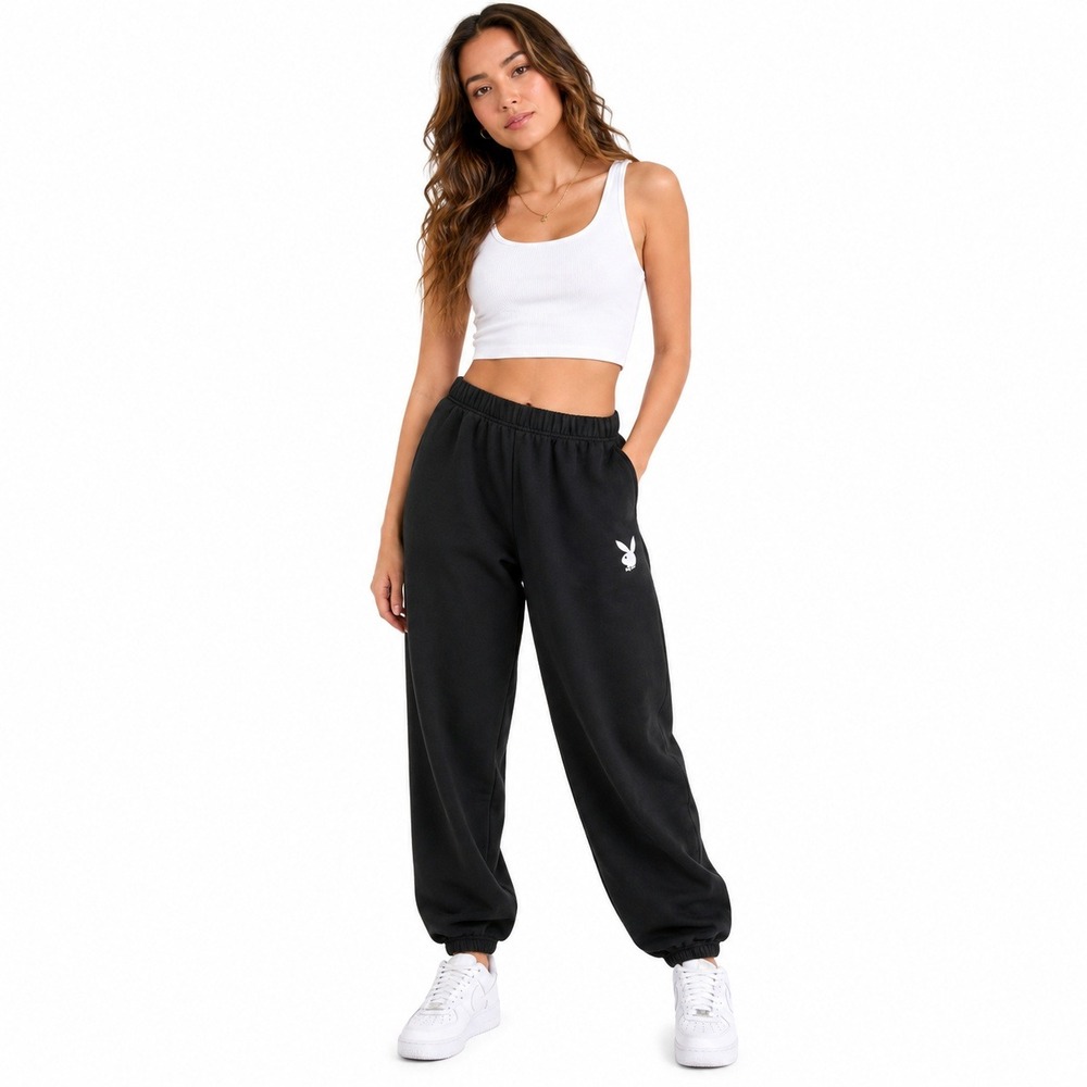 Playboy PacSun Sweatpants Joggers Playboy Club Graphic Black Medium M